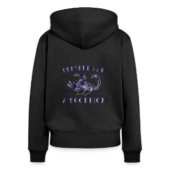 Lustig So Tun, Als Wäre Ich Ein Skorpion - Frauen Premium Bio Zip Hoodie - Schwarz - Hinten - Julia (174cm)