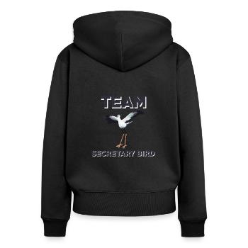 Funny team secretary Vogel - Women's Premium Organic Zip Hoodie - black - Back - Julia (174cm)