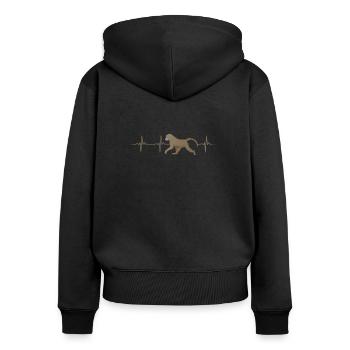 Baboon Heartbeat Design - Women's Premium Organic Zip Hoodie - black - Back - Julia (174cm)
