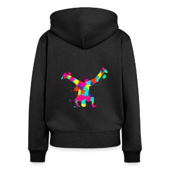 Breakdance breakdancer breakdance enfants garçons - Sweat à capuche zippé Premium bio Femme - noir - Dos - Julia (174cm)