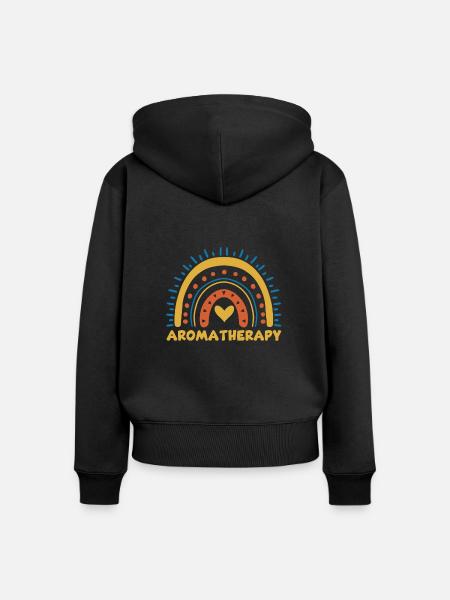 Aromatherapie - Frauen Premium Bio Zip Hoodie - Schwarz