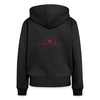 Nieren Herzschlag - Frauen Premium Bio Zip Hoodie - Schwarz - Hinten - Julia (174cm)