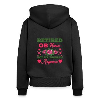 Retro Ferry Vêtements Porte-conteneurs - Sweat à capuche zippé Premium bio Femme - noir - Dos - Julia (174cm)