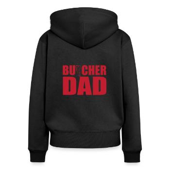 Lustige Metzger Dad Cleaver Messer - Frauen Premium Bio Zip Hoodie - Schwarz - Hinten - Julia (174cm)