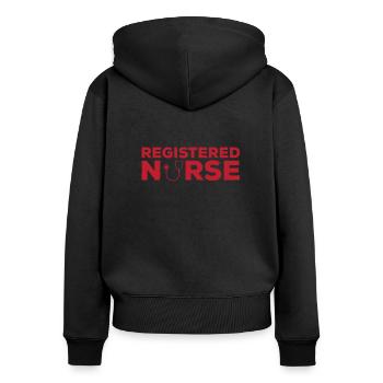 Staatlich Geprüfte Krankenschwester - Frauen Premium Bio Zip Hoodie - Schwarz - Hinten - Julia (174cm)