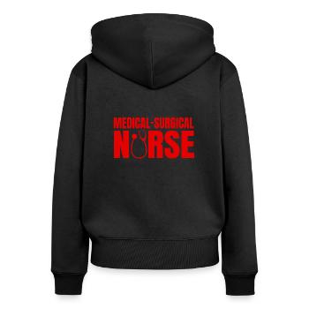 Medical-surgical nurse - Women's Premium Organic Zip Hoodie - black - Back - Julia (174cm)