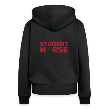 Diplôme de l’école de soins infirmiers Student Nurse Apparel - Sweat à capuche zippé Premium bio Femme - noir - Dos - Julia (174cm)