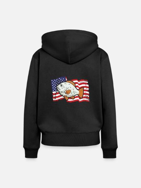 Flunder Fishing Fischfänger Sommerflunder - Frauen Premium Bio Zip Hoodie - Schwarz