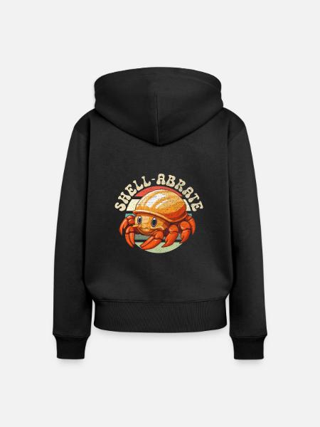 Süsser Einsiedlerkrebs Krabbe Krustentiere - Frauen Premium Bio Zip Hoodie - Schwarz