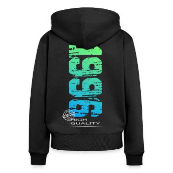 Geburtstag Jahrgang 1996 Original - Frauen Premium Bio Zip Hoodie - Schwarz - Hinten - Julia (174cm)