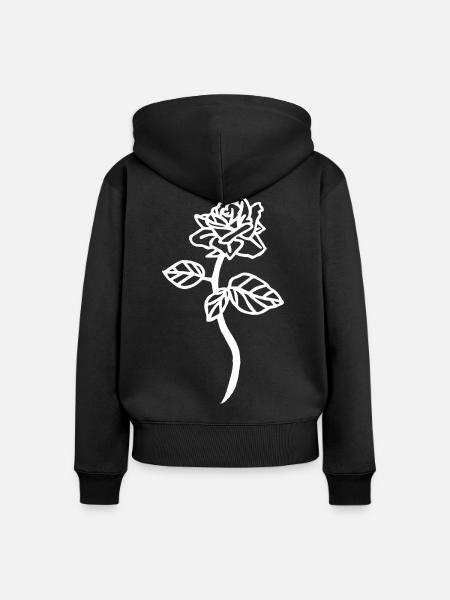 Die Weiße Rose - Frauen Premium Bio Zip Hoodie - Schwarz