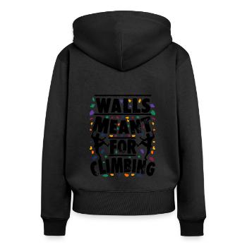 Mur de Boulder - Sweat à capuche zippé Premium bio Femme - noir - Dos - Julia (174cm)