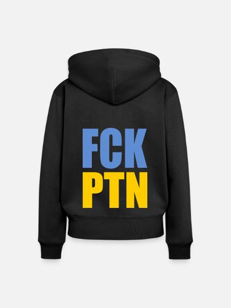 Fck ptn - Frauen Premium Bio Zip Hoodie - Schwarz