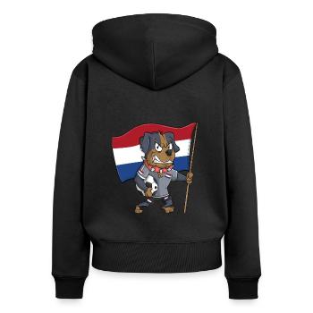 Dutch Fan Dog - Women's Premium Organic Zip Hoodie - black - Back - Julia (174cm)