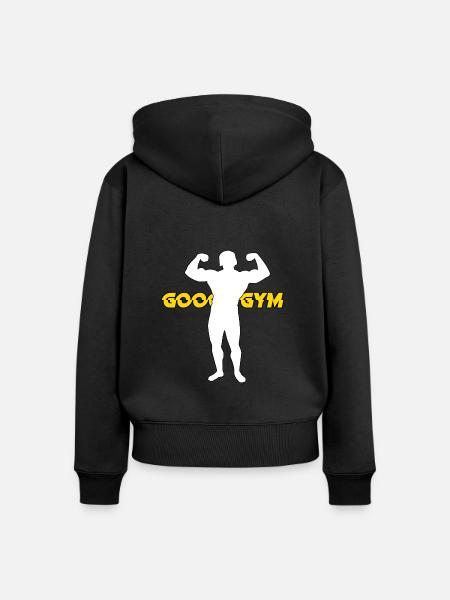 Gooo Gym - Frauen Premium Bio Zip Hoodie - Schwarz