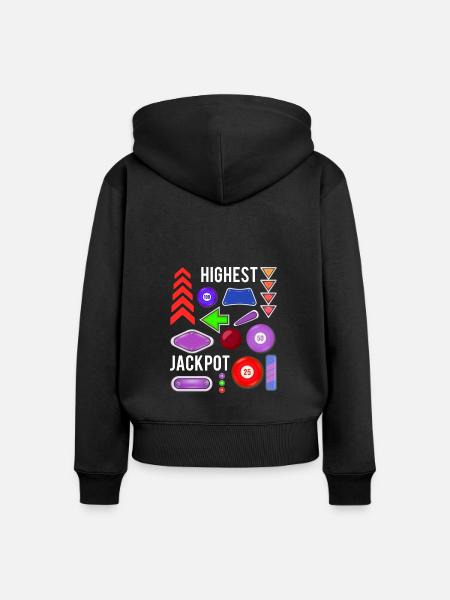 Highest Jackpot Pinball Shirt - Frauen Premium Bio Zip Hoodie - Schwarz