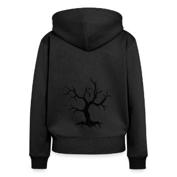 Arbre d’Halloween - Sweat à capuche zippé Premium bio Femme - noir - Dos - Julia (174cm)
