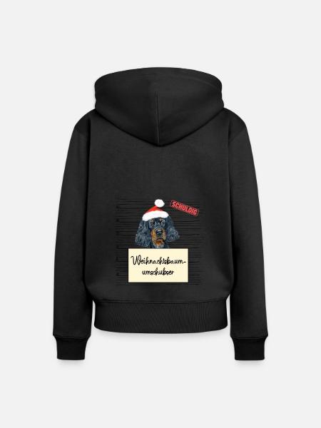 Weihnachtsbaum Umschubser Gordon Setter - Frauen Premium Bio Zip Hoodie - Schwarz