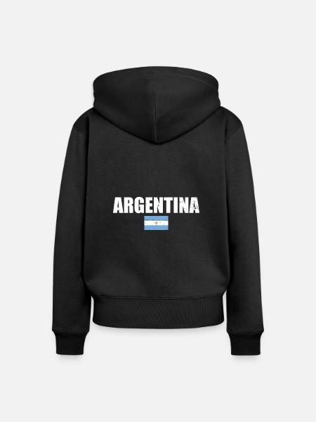Argentina Argentinien Argentinische Flagge - Frauen Premium Bio Zip Hoodie - Schwarz