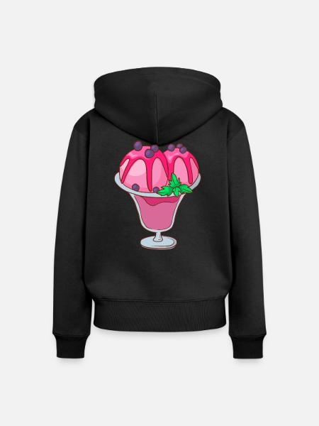 Eisbecher - Frauen Premium Bio Zip Hoodie - Schwarz