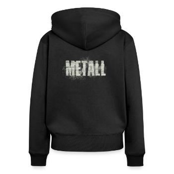 Métal - Sweat à capuche zippé Premium bio Femme - noir - Dos - Julia (174cm)