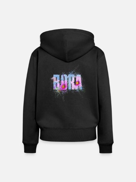Bora - Frauen Premium Bio Zip Hoodie - Schwarz