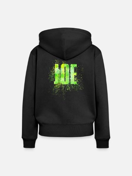 Joe - Frauen Premium Bio Zip Hoodie - Schwarz