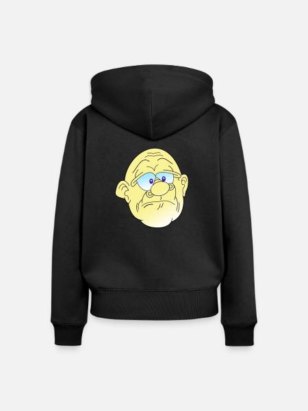 Müder Mann - Frauen Premium Bio Zip Hoodie - Schwarz
