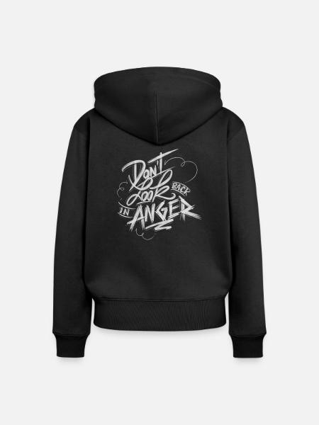 Anger - Frauen Premium Bio Zip Hoodie - Schwarz