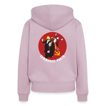 Fun tee communist - Women's Premium Organic Zip Hoodie - dusky pink - Back - Julia (174cm)