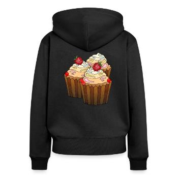 Cakes - Women's Premium Organic Zip Hoodie - black - Back - Julia (174cm)