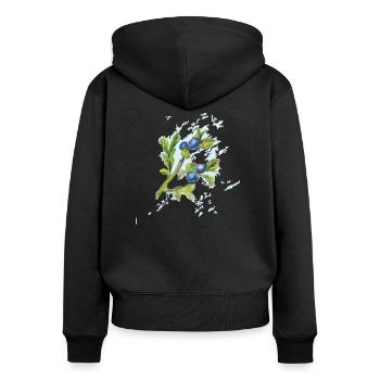 blueberry - Women's Premium Organic Zip Hoodie - black - Back - Julia (174cm)
