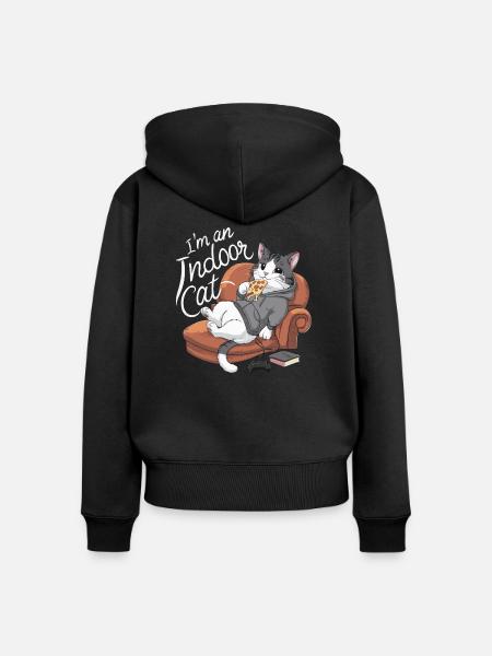 Hauskatze - Frauen Premium Bio Zip Hoodie - Schwarz