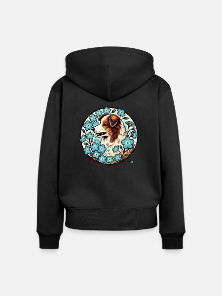 Australischer Schäferhund - Frauen Premium Bio Zip Hoodie - Schwarz