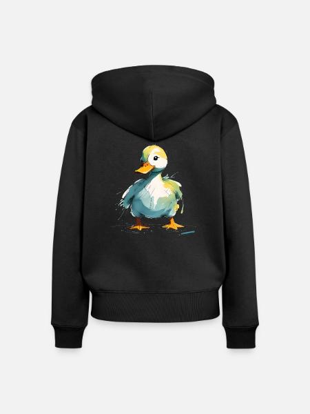 Ente - Frauen Premium Bio Zip Hoodie - Schwarz