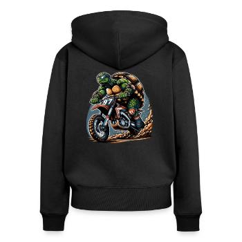 Enduro Turtle Adventure 97 - Sweat à capuche zippé Premium bio Femme - noir - Dos - Julia (174cm)