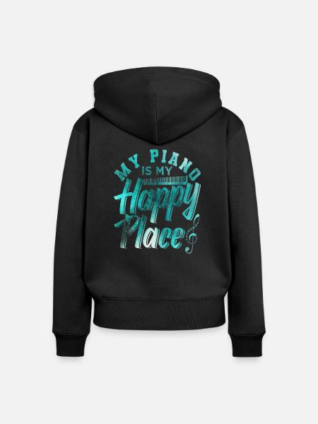 Klavier - Frauen Premium Bio Zip Hoodie - Schwarz