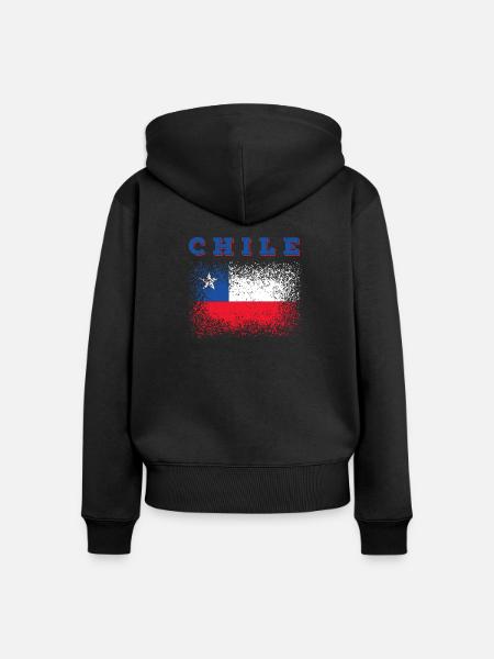 Chile Flagge - Frauen Premium Bio Zip Hoodie - Schwarz