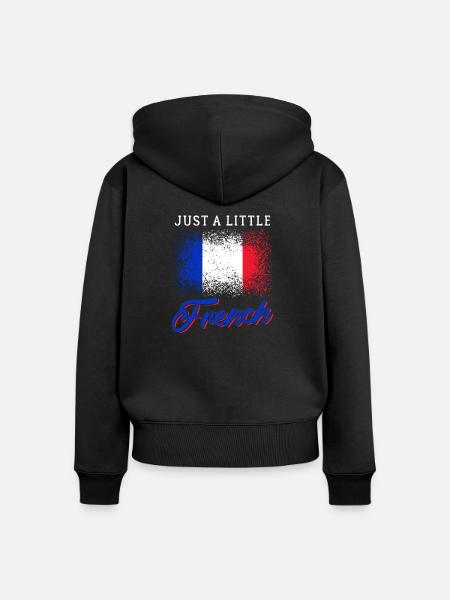 Frankreich - Frauen Premium Bio Zip Hoodie - Schwarz