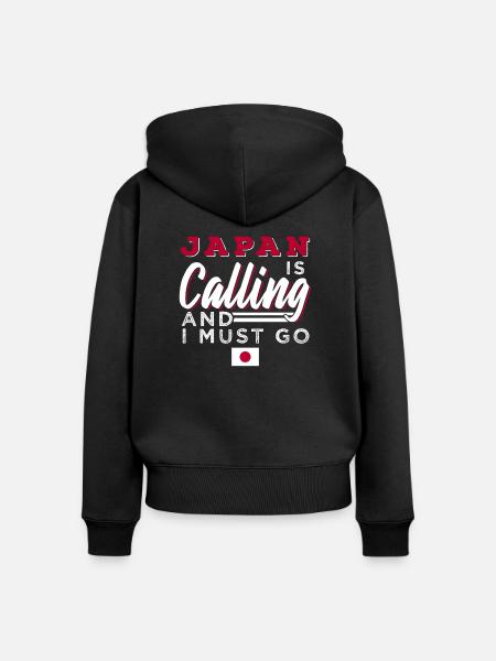 Japan - Frauen Premium Bio Zip Hoodie - Schwarz