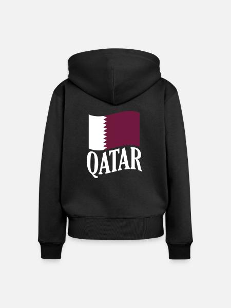 Katar - Frauen Premium Bio Zip Hoodie - Schwarz
