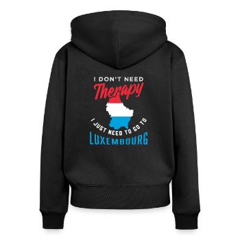 Luxembourg - Sweat à capuche zippé Premium bio Femme - noir - Dos - Julia (174cm)