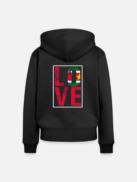 Suriname - Frauen Premium Bio Zip Hoodie - Schwarz