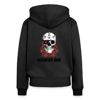 Bérurier noir - Sweat à capuche zippé Premium bio Femme - noir - Dos - Julia (174cm)