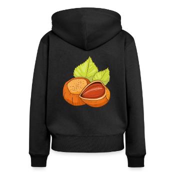 Hazelnut common hazelnut shrub - Women's Premium Organic Zip Hoodie - black - Back - Julia (174cm)