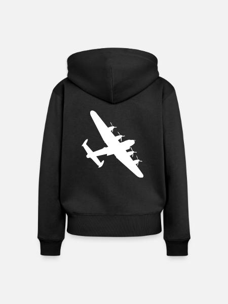 Bomber Flugzeug - Frauen Premium Bio Zip Hoodie - Schwarz
