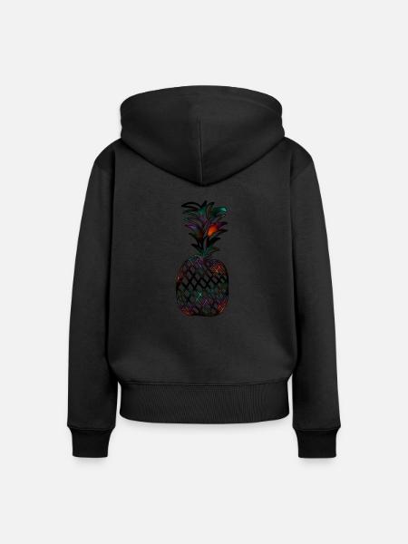 Ananas - Frauen Premium Bio Zip Hoodie - Schwarz