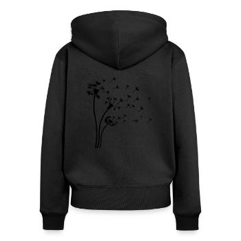 Pusteblumes Pouilles Parapluies volent l’été - Sweat à capuche zippé Premium bio Femme - noir - Dos - Julia (174cm)
