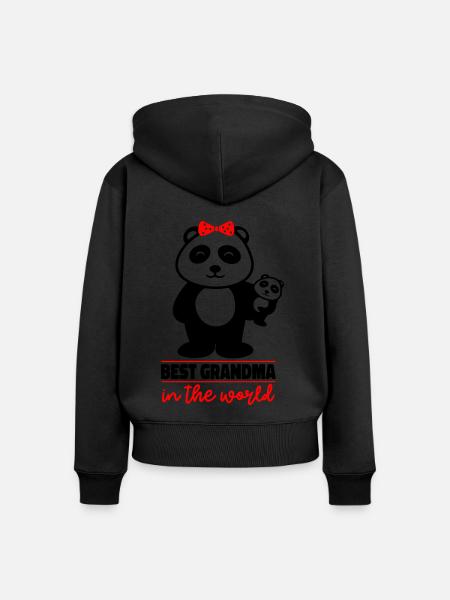 Beste Oma der Welt - Frauen Premium Bio Zip Hoodie - Schwarz