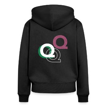 Q - Sweat à capuche zippé Premium bio Femme - noir - Dos - Julia (174cm)